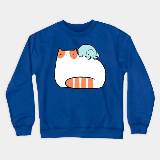 Big Cat and Little Elephant Crewneck Sweatshirt by saradaboru